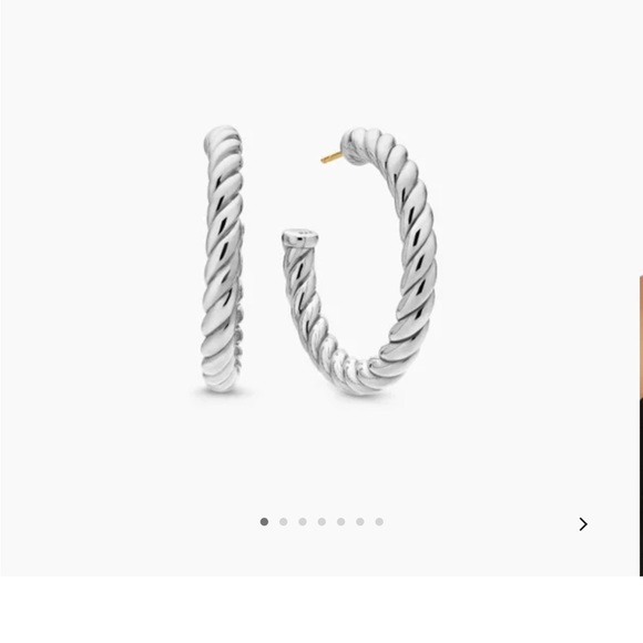 Jewelry - Silver cable hoop David yurman earrings